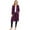 Plum, variant on Women's Casual Plus Size Long Body Duster Cardigan with Pockets Made in USA