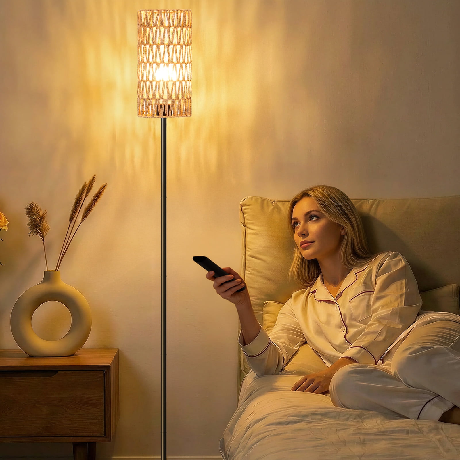 Floor Lamp, Standing Lamp Tall with Remote Control for Living Room, Bedroom, Office