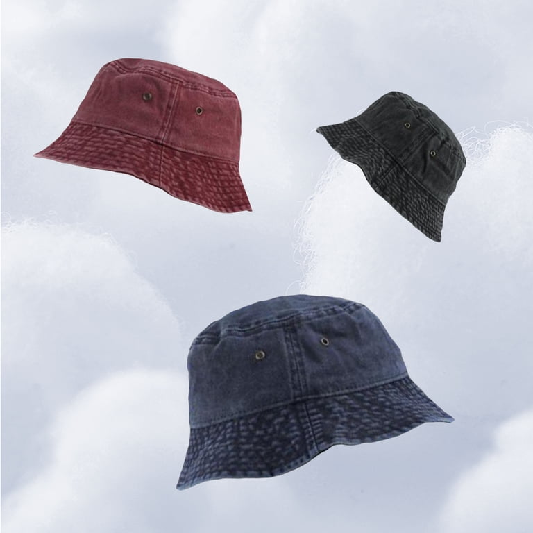 Bucket Cap Vintage Foldable Washed Denim Men Women Hip Hop  display picture 2