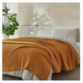 thumbnail image 4 of 100% Cotton Waffle Weave Throw Blanket | Yellow Waffle Knit Blanket | Ultra-Soft, All Season Textured Blankets & Throws for Bed, Couch, or Chair (50" x 60", Bronze), 4 of 6