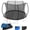 Black#1, variant on Mini Trampoline, 12FT Trampoline (Double-side color pad) , Trampoline for Kids and Adults with Enclosure Net and Ladder,Curved fence pole, Black Trampoline For Kids,Steel Fitness Trampoline