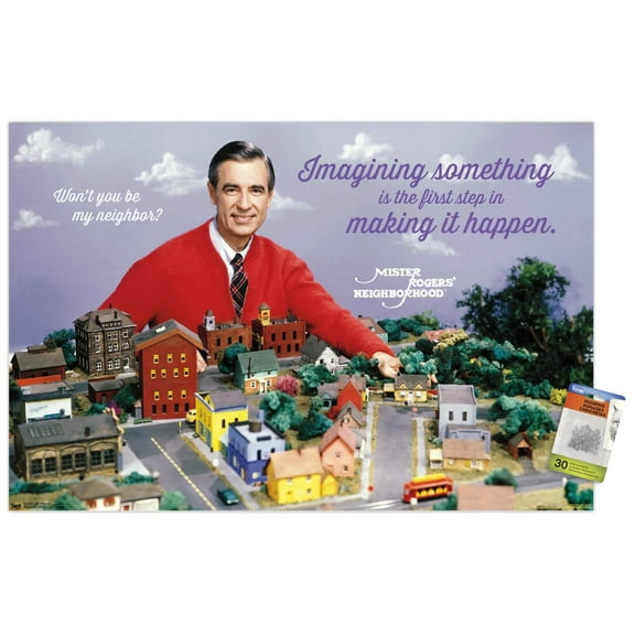 Mister Rogers - Neighborhood Wall Poster with Push Pins, 22.375" x 34"