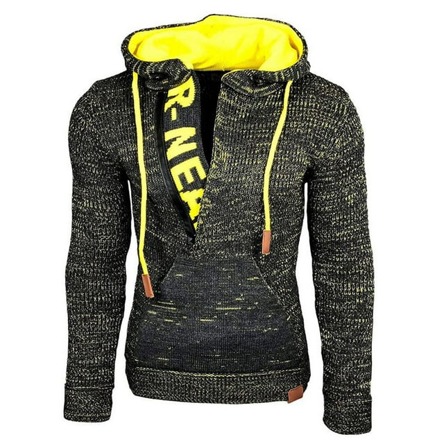 CHUANK Manteau Pull pour Hommes Acrylique Pull à Capuche Sweat à Manches Longues Veste Tricotée