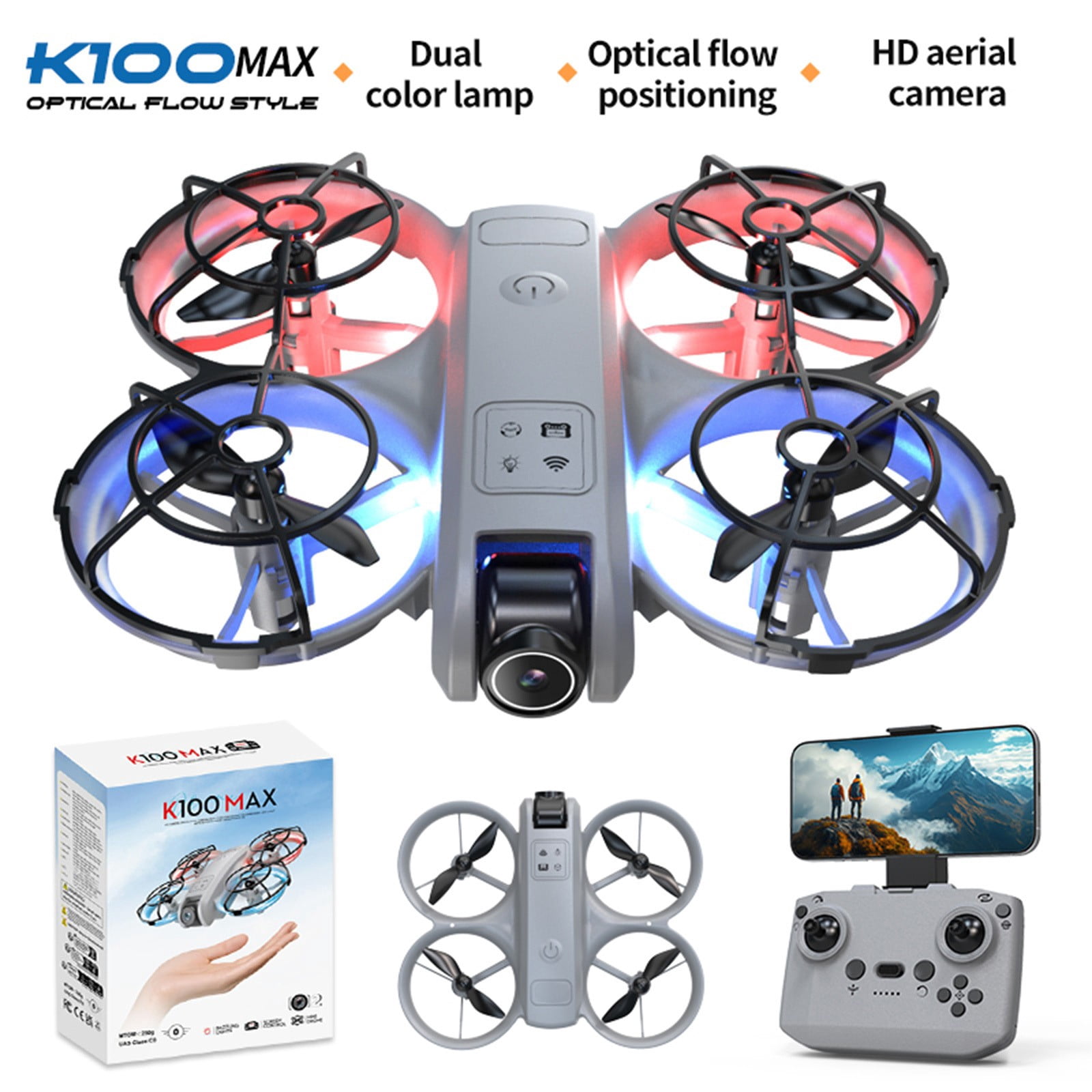 Drone with Drone With Camera,Brushless Motor Drone with WiFi Remote control, 360°stunt roll, One Click Takeoff And Landing, Remote Control Toys Gifts