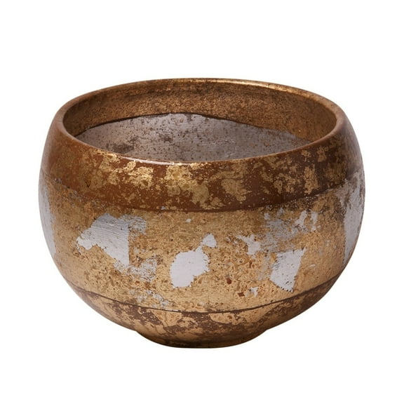 Lucas McKearn Eva Traditional Resin Decorative Bowl in Gold and Silver Leaf