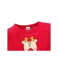 thumbnail image 3 of Diconna Robe de Noël pour Filles, Motif Appliqué Elk Rouge Jupe Col Rond, 3 of 9
