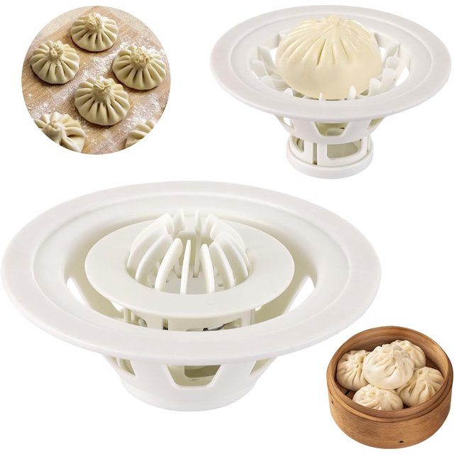 Queilt Baozi Maker, 7.09" Dumpling Momo Ravioli Maker Machine Food Safe Material Baozi Bun Mold, Instant Pastry Pie Steamer Bun Mold for Home Kitchen Beginners, Super Easy to Use & Clean