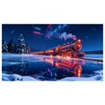 thumbnail image 1 of SIfdSeng Get it Fast Glow In the Dark Garage Door Banner for Outdoor Holiday Yard with Festive Santa Sleigh Reindeer Design Weather Large Size Holiday Party Sign, 1 of 5