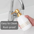 thumbnail image 4 of Elegant Cylinder-Shaped Soap Dispenser, Matte Ceramic Bottle Designed with Simple Golden Lines(Black), 4 of 11