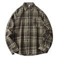 thumbnail image 2 of RongHuan Men's Big and Tall Flannel Shirts Casual Button Down Plaid Shirt Jacket Lightweight Oversize Long Sleeve Tshirt, 2 of 4