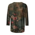 thumbnail image 5 of Mittory 3/4 Sleeve Tops for Women Summer Floral Print Tees Shirts Trendy Ladies Blouses Dressy Casual Clothing, 5 of 5