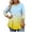 Yellow Tops, variant on Htigea Plus Size Crew Neck 3/4 Sleeve T Shirts for Women Casual Loose Fit Tunic Tops Gradient Color Pullover Tee Red XL