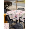 thumbnail image 5 of Outdoor Tablecloths with Umbrella Hole & Zipper, Pink Spring Floral 54x54 Inch Square Tablecloths, Flowers Botanical Elegant Pastoral Waterproof Table Cloth, Patio/Pool/Picnic Table Covers, 5 of 8