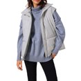 thumbnail image 1 of Chaleco acolchado sin mangas de invierno ligero para mujer Inspire Chic, con cuello alto, abrigo acolchado cálido, color gris, 1 of 6