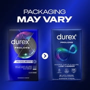 Durex Prolong Condoms, Ultra Fine, Ribbed, Dotted with Delay Lubricant Natural Rubber Latex Condoms for Men, FSA & HSA Eligible, 12 Count