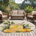 thumbnail image 5 of Summer Watercolor Round Area&nbsp;Rug 6ft Lemon Tea Vintage Rustic Linen Non-Slip&nbsp;Washable Circle Rugs Soft Felt Indoor Floor Mat for Bedroom Kitchen Living Room Bathroom, 5 of 9