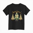 thumbnail image 5 of NOLDARES Kids Christmas Shirt Girls Boys Merry Christmas Tshirt Xmas Tree Short Sleeve Tops Xmas Gifts Christmas Party Outfits(D107-Black), 5 of 6