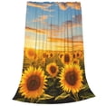 thumbnail image 2 of Fotbe Beautiful Golden Sunflower Field Manta de Franela Acolchonada con Estampado, Súper Suave y Esponjosa, Extra Grande para Sofá, Cama, Uso Todo el Año-50"x40", 2 of 7