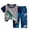 Light Blue, variant on Hienoo Toddler Boys Summer Outfits Cartoon Print Short Sleeve Tshirt Pants 2Pcs Set