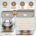 thumbnail image 5 of Vintage Linen Window Privacy Film Striped Beige Theme Farmhouse Decorative Glass Window Film UV Blocking Static Cling Non-Adhesive Sticker Covering for Home Door 23.6 x 59 inches, 5 of 7