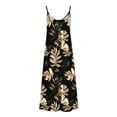 thumbnail image 3 of Women's Long Beach Dresses Spaghetti Straps Summer Sexy V Neck Camisole Maxi Dress - Vintage Floral Print A Line Flowy, 3 of 4