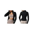 thumbnail image 2 of Michellecmm Women's Workout Jacket Solid Color Quick Dry Lightweight Zip Up Yoga Jacket Athletic Slim Fit Tops, 2 of 7