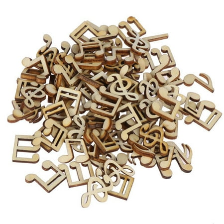 

100Pcs/Pack 15mm Mix Wooden Cute Music Notes Handcrafts Wooden Decor