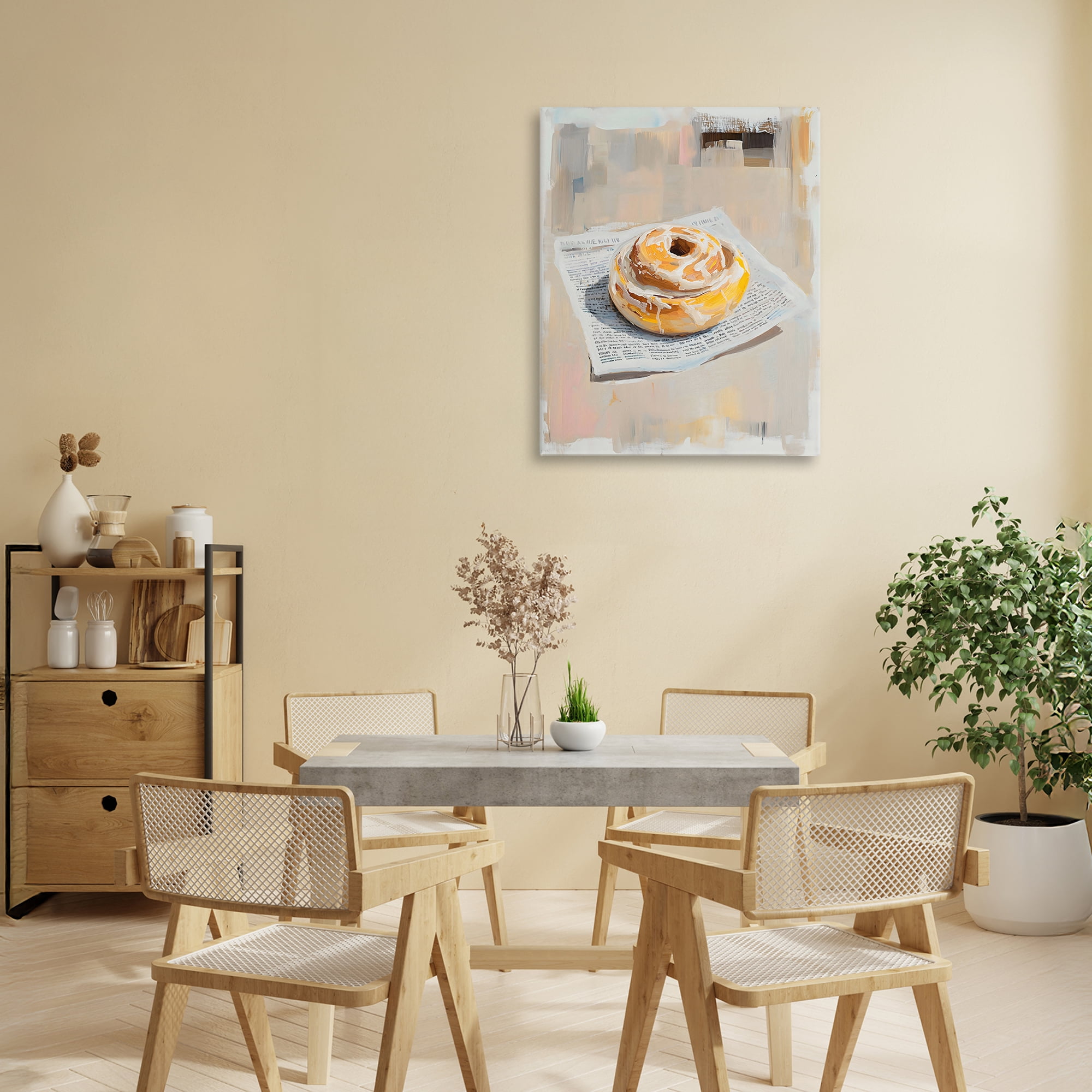 Stupell Industries Cinnamon Roll & Morning Paper Canvas Wall Art, design by The Prints Vibe