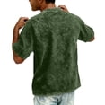 thumbnail image 5 of GrmtClth Denim Shirts for Men 2026 Distressed Washed Short Sleeve Tee Breathable Henley Top Daily Button Blouse Army Green 3XL, 5 of 8