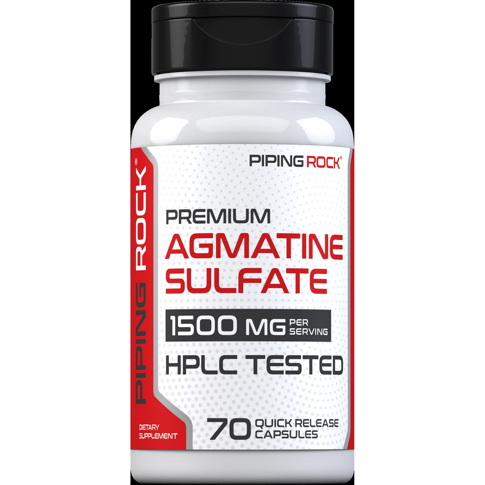 Agmatine Sulfate 1500mg | 70 Capsules for Men and Women | by Piping Rock