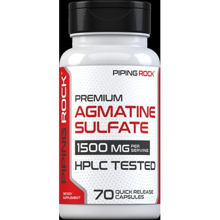 Agmatine Sulfate 1500mg | 70 Capsules for Men and Women | by Piping Rock