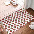 thumbnail image 4 of Sikiie Hand Drawn Strawberry Print Flannel Anti-slip Floor Mat 16x24in, Thickened Dustproof Entrance Door Mat Floor Mat for Kitchen, Bathroom, Laundry Room, 4 of 7