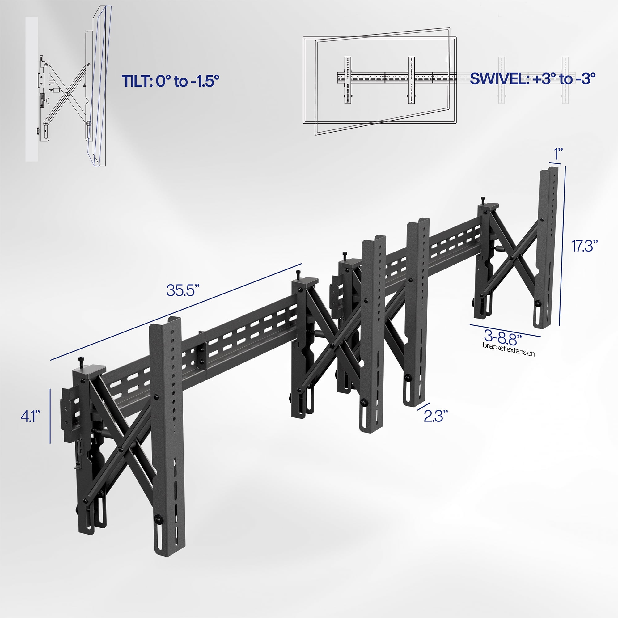 VIVO Pop-Out Video Wall Mounts, Fits 2 TV Screens 37 to 90 inches, 2 Mounts