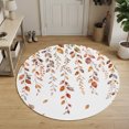 thumbnail image 3 of Small Round Rug 3Ft, Eucalyptus Leaves Fall Non-Slip Washable Circle Rugs Carpet, Thanksgiving Weep Leaf Botanical Indoor Outdoor Rug Floor Mats Throw Runner for Bedroom Living Room Bathroom, 3 of 8