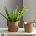 thumbnail image 3 of Maceta grande de paja para flores, cesta de almacenamiento para plantas verdes, maceta tejida a mano para interiores, 3 of 8