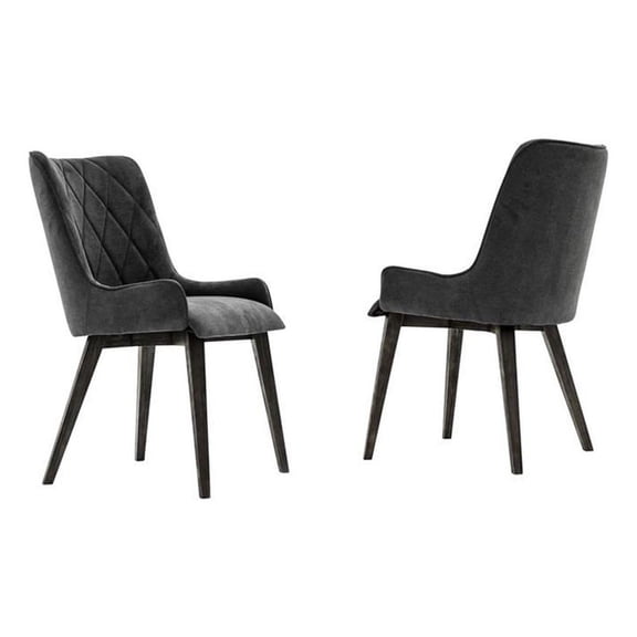 Alana Charcoal Upholstered Dining Chair - Set of 2