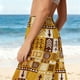 thumbnail image 5 of Pantalones de playa de gasa ligeros para mujer con protección solar, pantalones anchos de estilo bohemio estampados, blusa para mujer, 5 of 7