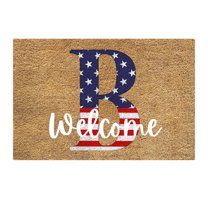 4th of July Decorations Patriotic Door Mat A-Z Alphabet Independence Day Outdoor Rug Home Decor Veterans Day Doormat Decorative Garden Proch Door Enterance Memorial Day Decoration