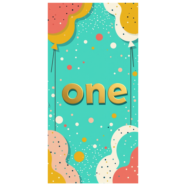Glittery Gold One Letter Banner with Colorful Ribbons for First Birthday Party Backdrop Decoration Photography Props Party Supplies Decorations