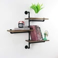 thumbnail image 4 of ATT Industrial Pipe Floating Ladder Shelf Rustic Vintage Display Rack Floating Cloth Rack Corner Shelf, 4 of 5