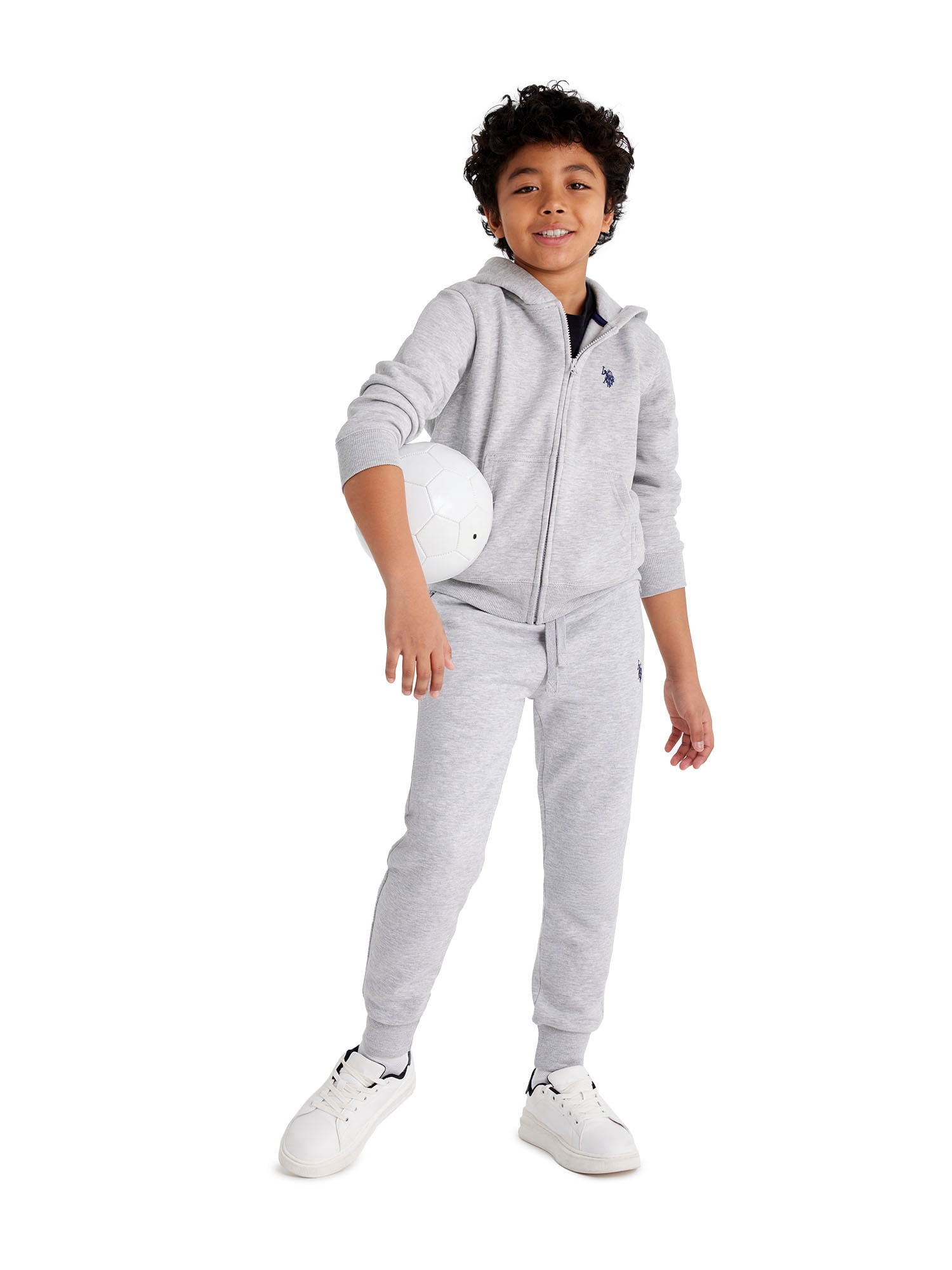 U.S. Polo Assn. Boys Fleece Jogger Pant Zip Pocket, Sizes 4-18