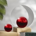 thumbnail image 3 of 2 Pcs Gazing Ball 2.5 Inch 63mm Reflective Sphere Polished Hollow Ball Deep Red, 3 of 7