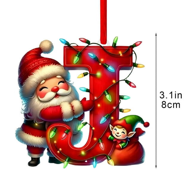 Decoraciones de Árbol de Navidad 26 Letra Colgante Regalo Decorativo Familia Colgantes de Fiesta de Navidad