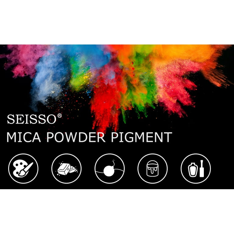 Mica Powder Set of 12 Shimmery Pigment Dye for Slime, Soap, Resin, Paints,  Make up Skin Safe Shiny Bottles Jars 