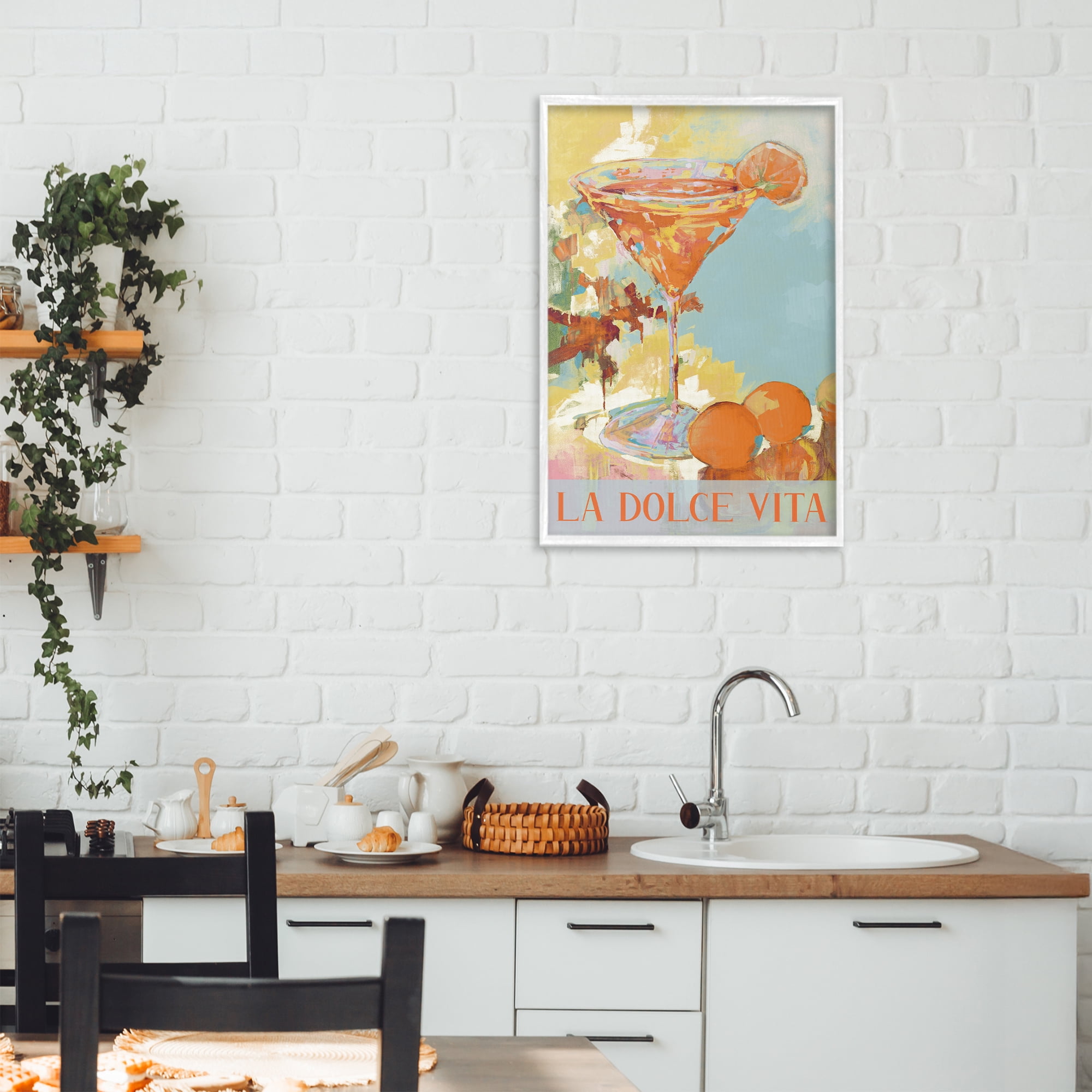 Stupell Industries La Dolce Vita Citrus Cocktail White Framed Giclee Art, design by Jane Slivka
