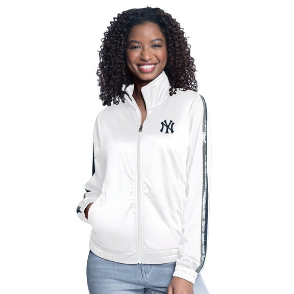 Women's-G-III Sports by Carl Banks White New York Yankees Gear II Full-Zip Track Jacket