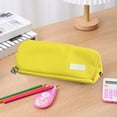 thumbnail image 4 of AuroraX Large Capacity Pencil Case with 3 Compartments,Yellow Pencil Pouch,Cute Pen Bag,for College, 4 of 5
