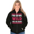 thumbnail image 3 of Going Wild Night Party Fun Insane Womens Plus Size Graphic Zipper Hoodie Brisco Brands 5X, 3 of 5
