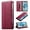 Red, variant on Leather For iPhone 17 Pro Max Case【RFID Blocking】Wire Pressing Process Flip Wallet Leather Case With Card Holder Magnetic Closure Phone Cases Cover,Black,For iPhone 17 Pro Max