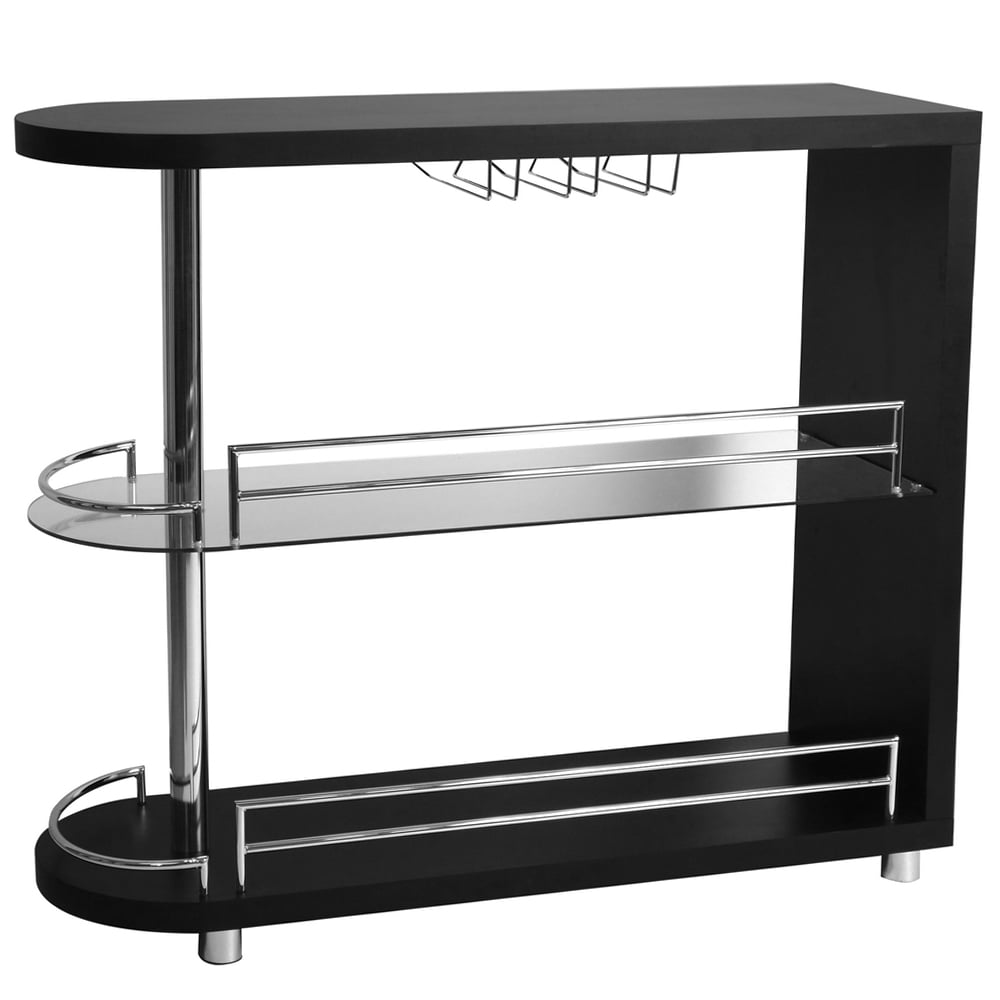 Homegear Deluxe Kitchen Bar Table Black